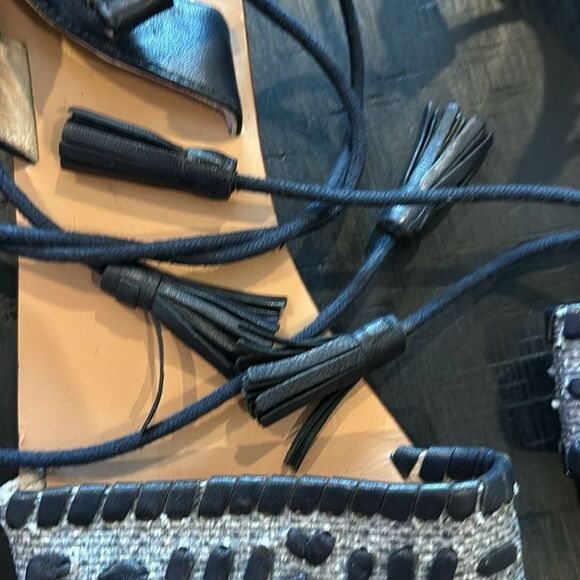 Jack Rogers Women's Blue Tasseled Ankle Wrap Sandals Size 6.5​​​​​ - Picture 4 of 10